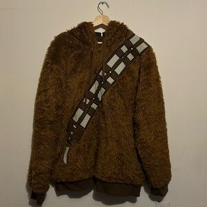 🐻 Y2K STAR WARS CHEWBACCA CHEWY FAUX/FAKE FUR ZIP UP HOODIE COSTUME JACKET 🐻